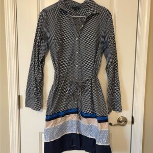 Tommy Hilfiger L Polka Dot Button-Up Dress